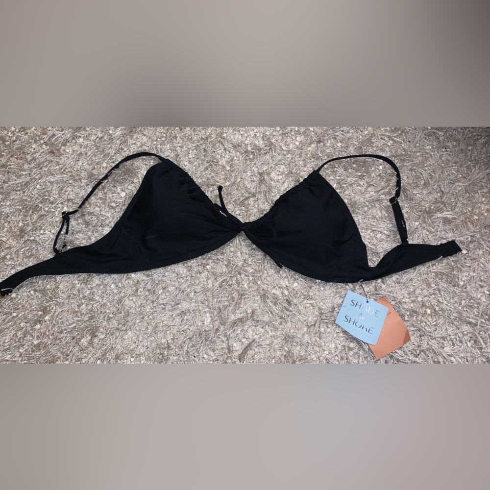 Shade & Shore Black padded Bikini Top size L NWT